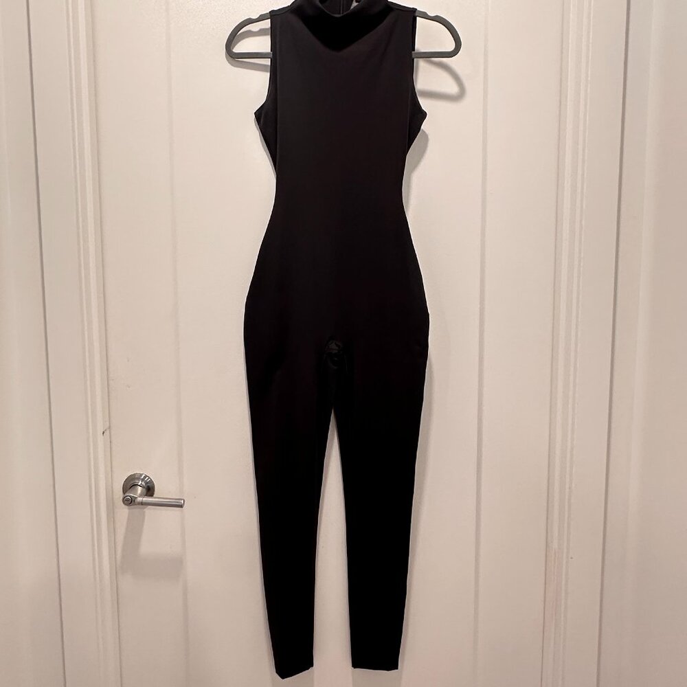 SKIMS Black Sleeveless Turtleneck Jumpsuit